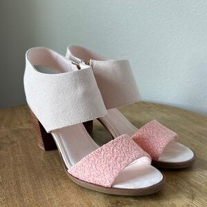 Toms Blush Pink Block Heel Sandals